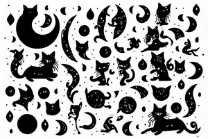lunar cat tattoo idea