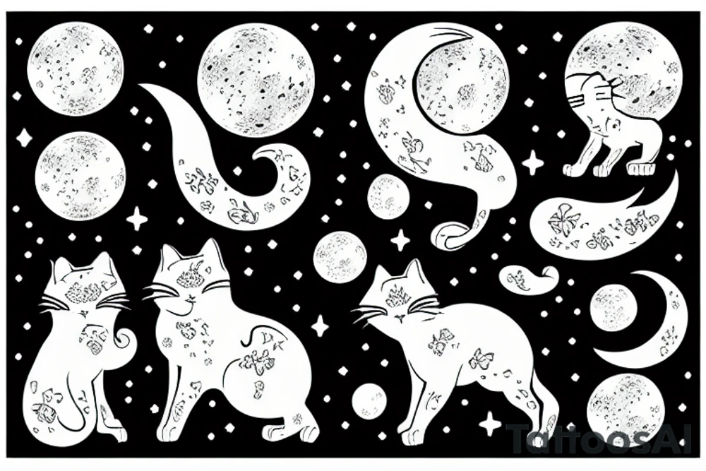 lunar cat tattoo idea