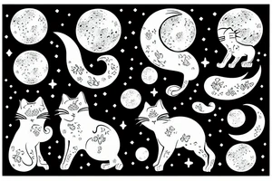lunar cat tattoo idea