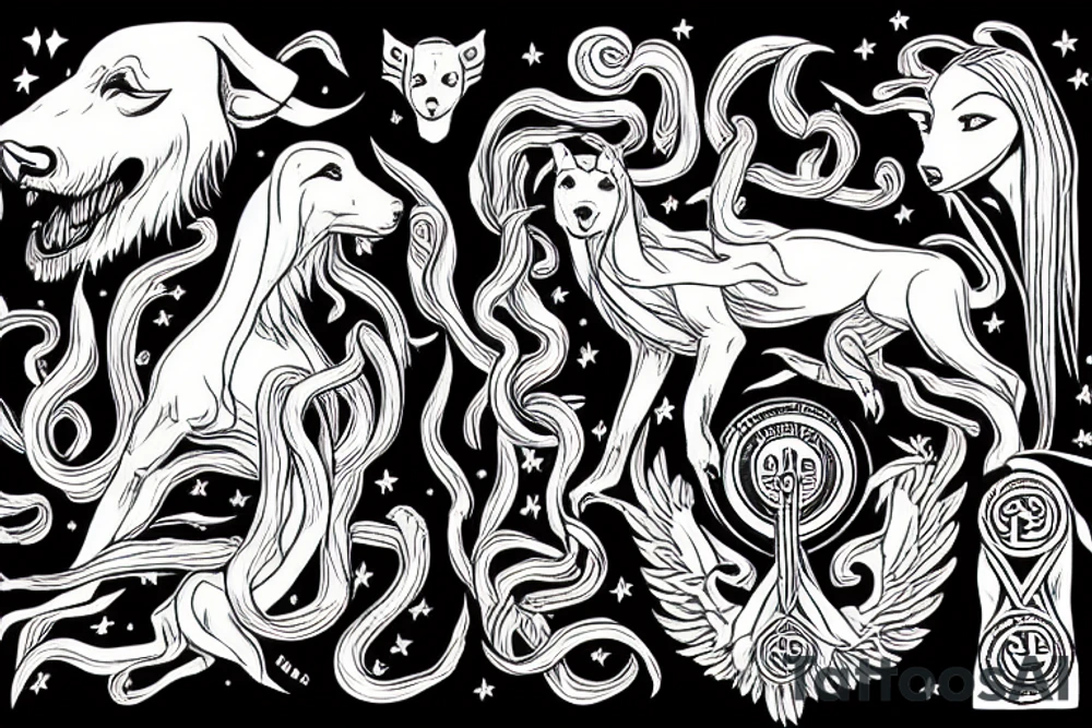 White god and black god from slavic mythology tattoo idea