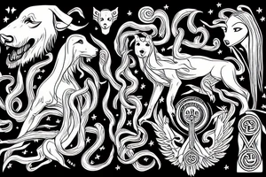White god and black god from slavic mythology tattoo idea