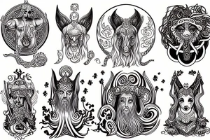 White god and black god from slavic mythology tattoo idea