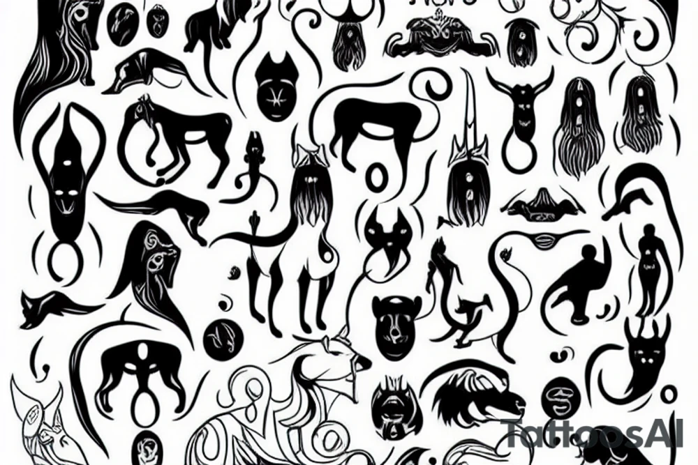 White god and black god from slavic mythology tattoo idea