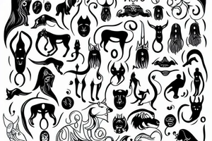 White god and black god from slavic mythology tattoo idea