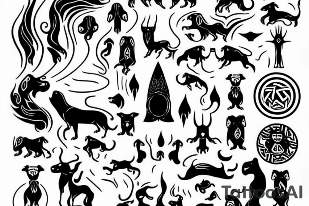 White god and black god from slavic mythology tattoo idea