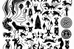 White god and black god from slavic mythology tattoo idea