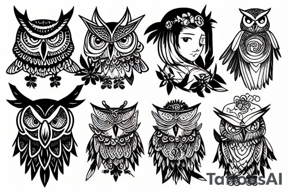 athena and her owl on her shoulder tattoo idea