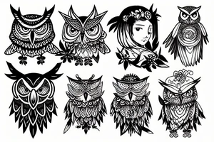 athena and her owl on her shoulder tattoo idea