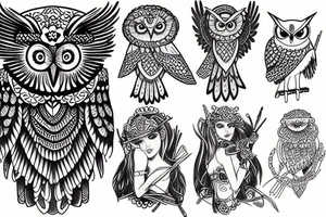 athena and her owl tattoo idea