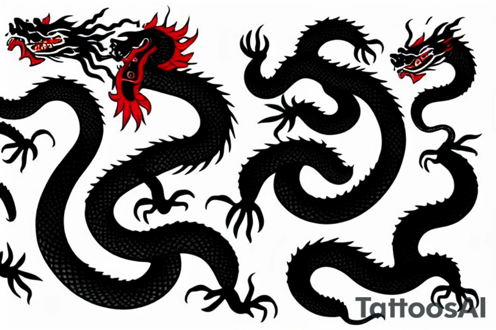 chinese dragon with snake head goth metal tattoo idea chinese dragon with snake head goth metal tattoo idea