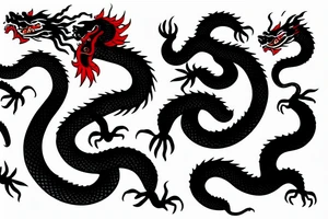 chinese dragon with snake head goth metal tattoo idea