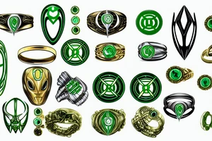 engagement ring, gold and green tattoo idea