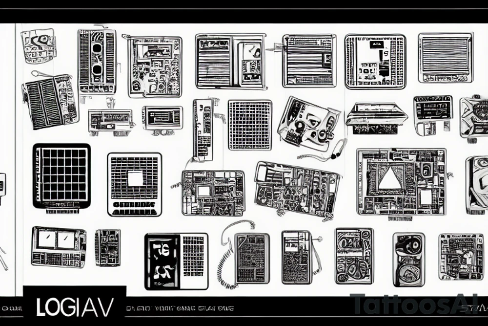logic board, gates, systems, printed circuit board tattoo idea