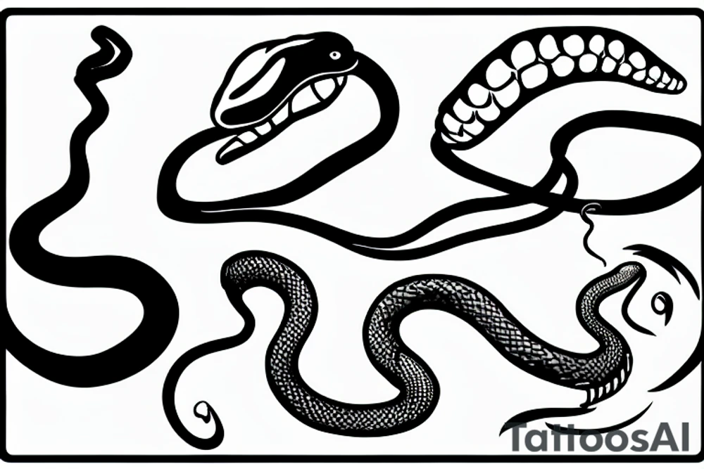 snake eating a cigarette tattoo idea