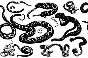 snake eating a cigarette tattoo idea