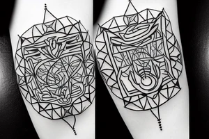 Alien language style geometric mandala tattoo idea