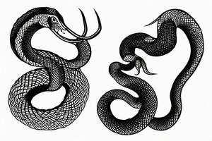 snake fighting a stag tattoo idea
