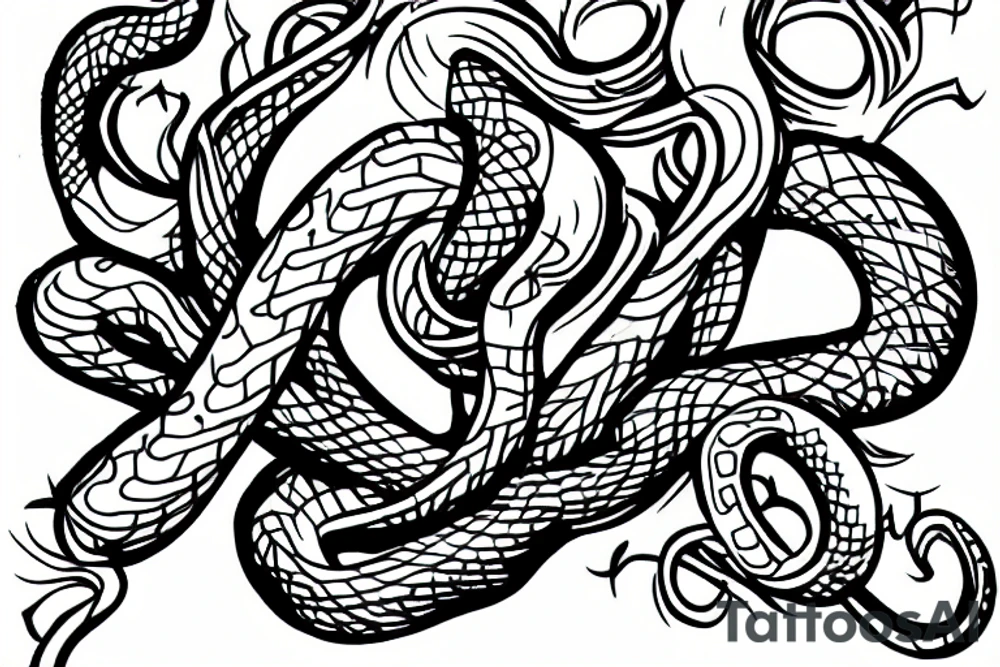 snake fighting a shamrock tattoo idea