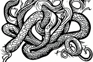 snake fighting a shamrock tattoo idea