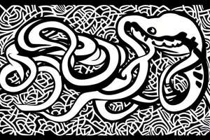 snake fighting a shamrock tattoo idea