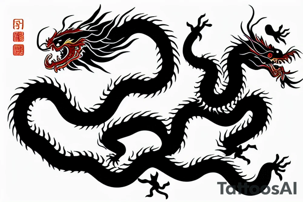 chinese dragon with snake head goth metal tattoo idea chinese dragon with snake head goth metal tattoo idea
