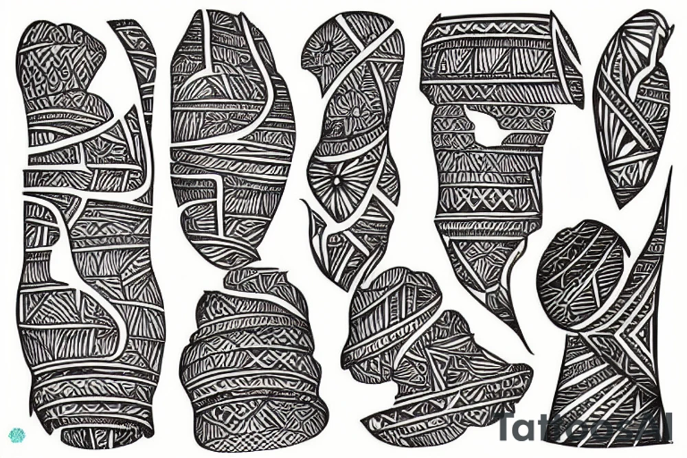 a polynesian style tattoo of a map of africa tattoo idea