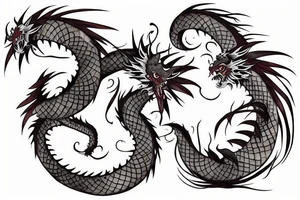 japanese dragon with its tail around the left arm tattoo idea