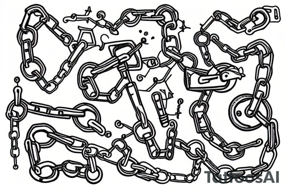 chains around arm tattoo idea
