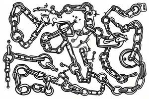 chains around arm tattoo idea