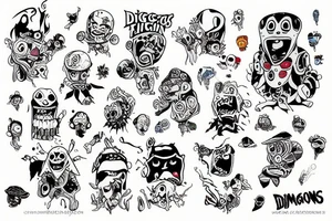 Digimons with andines clothes tattoo idea