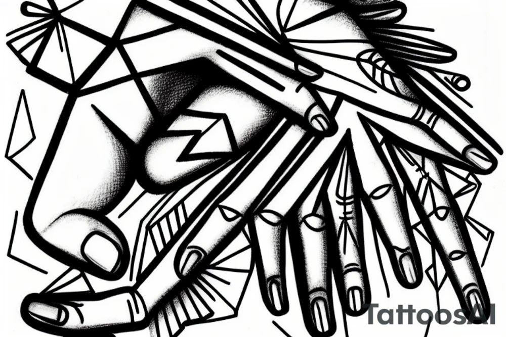 a hand from above stealing a diamond tattoo idea