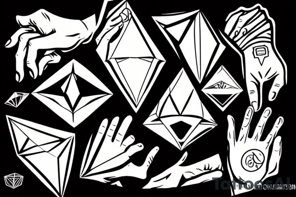 a hand stealing a diamond from above tattoo idea