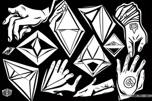a hand stealing a diamond from above tattoo idea