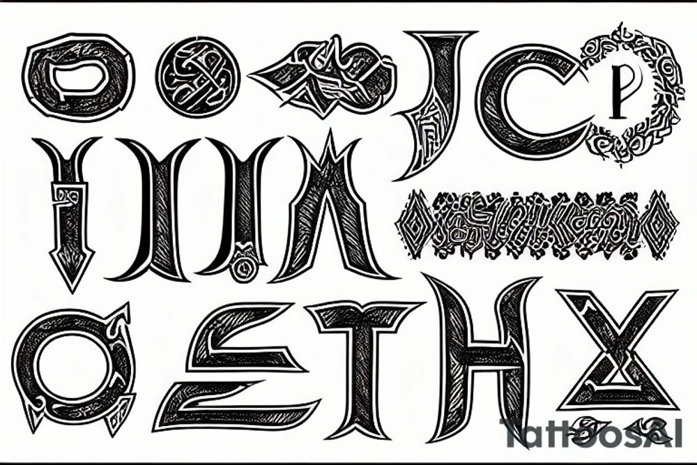 phoenician alphabet tattoo idea