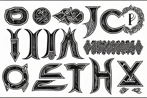 phoenician alphabet tattoo idea