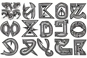 phoenician alphabet tattoo idea
