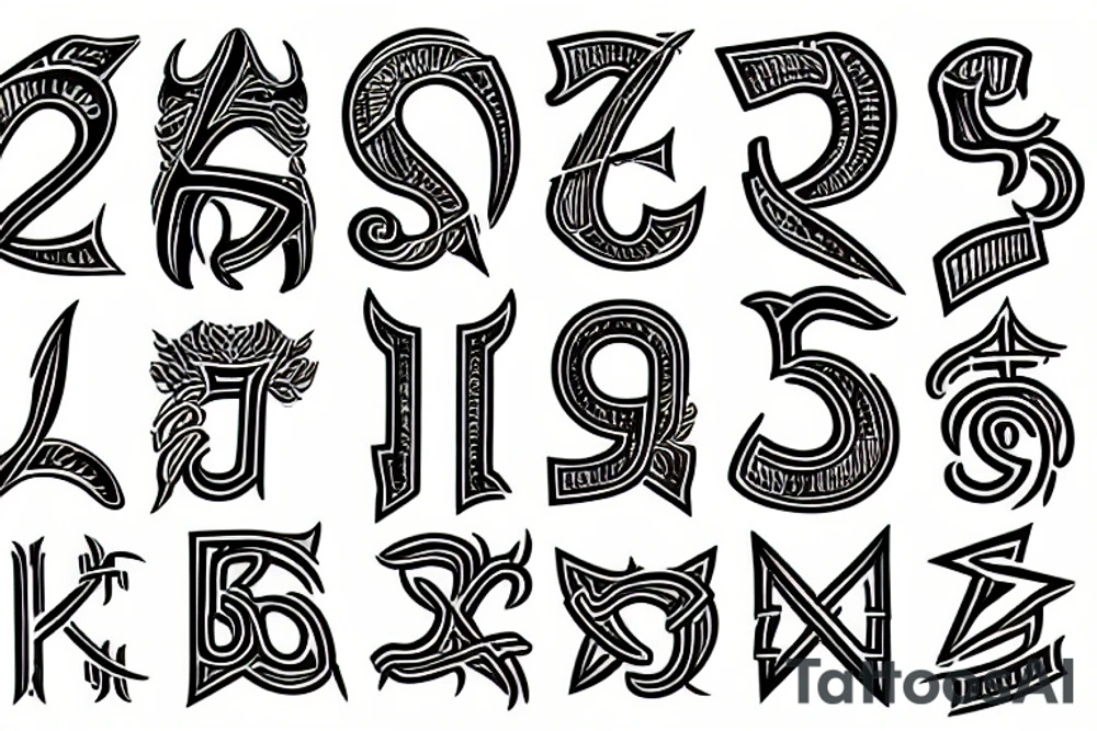 phoenician alphabet tattoo idea