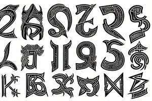 phoenician alphabet tattoo idea