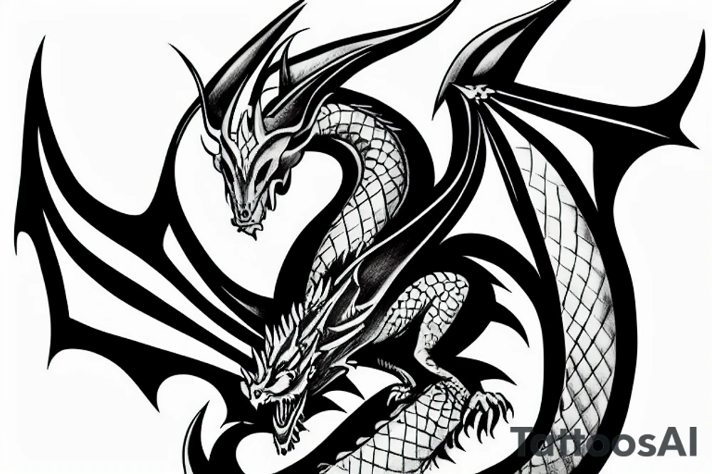 a dragon with batman symbol tattoo idea