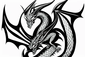 a dragon with batman symbol tattoo idea