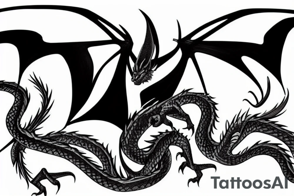 a dragon with batman symbol tattoo idea