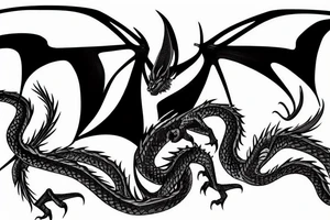 a dragon with batman symbol tattoo idea