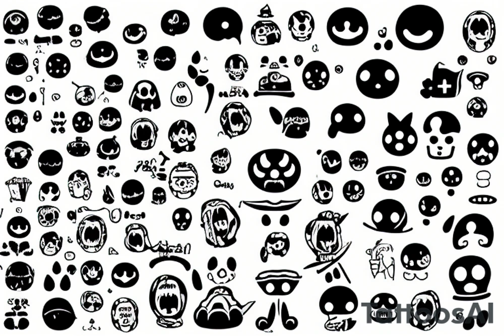 phenicien is a slab that looks like the poneglyph in one piece anime tattoo idea