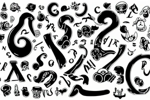 phenicien alphabet in a slab that looks like the poneglyph in one piece anime tattoo idea