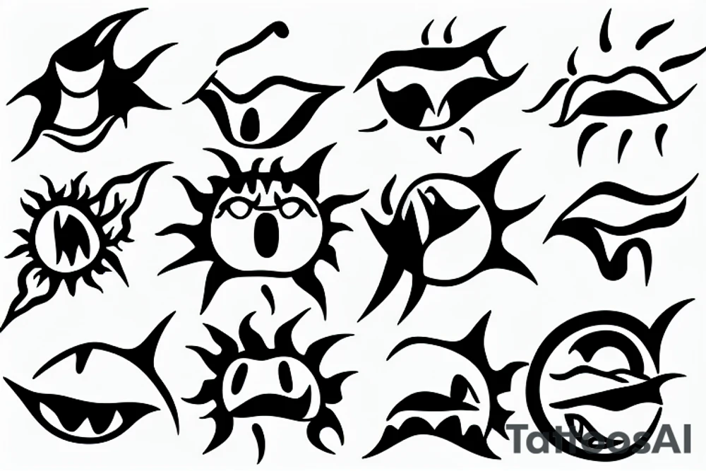 sun face, blowing fire out of its mouth tattoo idea