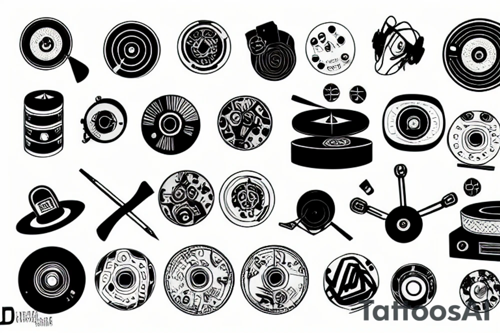 Dj and turntables tattoo idea