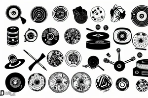 Dj and turntables tattoo idea