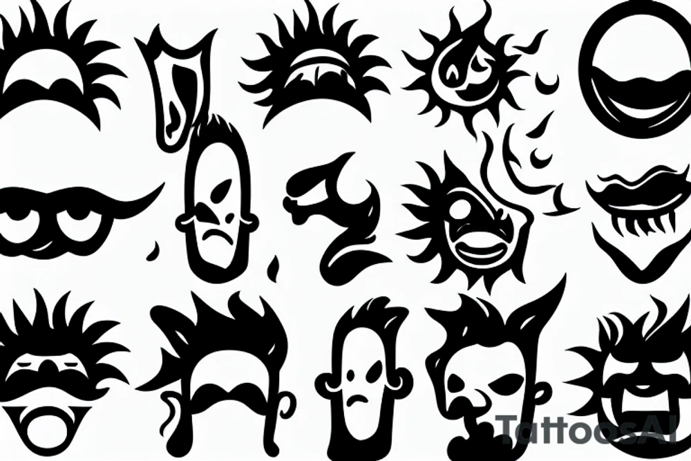sun face blowing fire tattoo idea