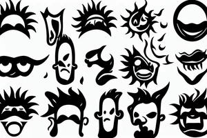 sun face blowing fire tattoo idea