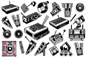 Dj and turntables tattoo idea